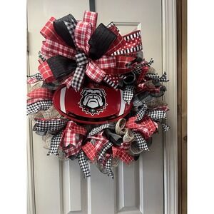 24"-26" Mesh Indoor Outdoor Georgia Bulldog Decoration Wreath 312